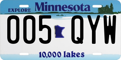 MN license plate 005QYW