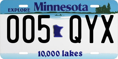 MN license plate 005QYX