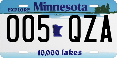 MN license plate 005QZA