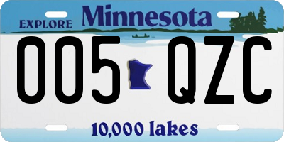 MN license plate 005QZC