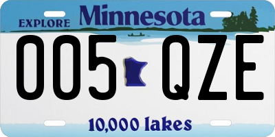 MN license plate 005QZE
