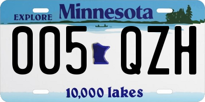 MN license plate 005QZH