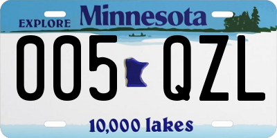 MN license plate 005QZL