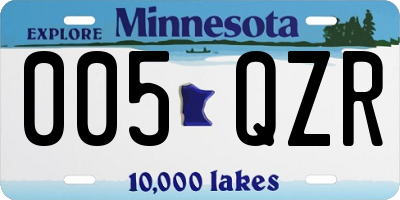 MN license plate 005QZR