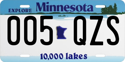 MN license plate 005QZS