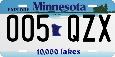 MN license plate 005QZX