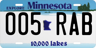 MN license plate 005RAB