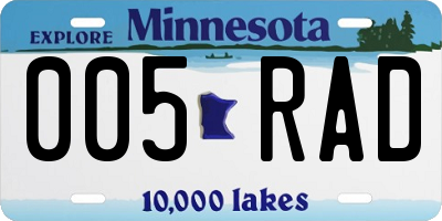 MN license plate 005RAD