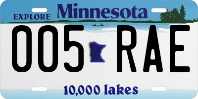 MN license plate 005RAE