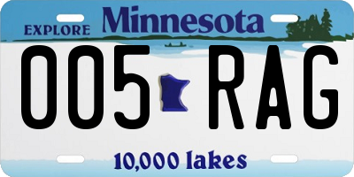 MN license plate 005RAG