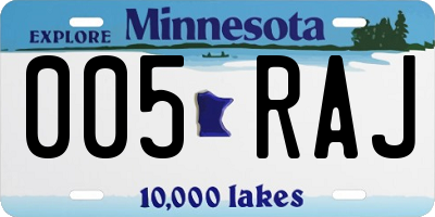 MN license plate 005RAJ