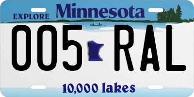 MN license plate 005RAL