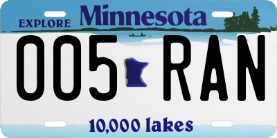 MN license plate 005RAN