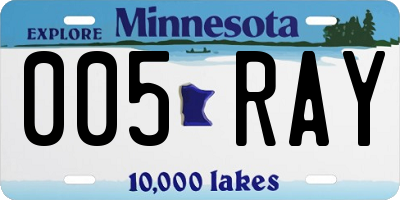 MN license plate 005RAY