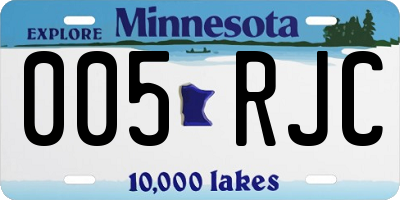 MN license plate 005RJC