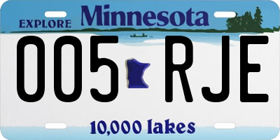 MN license plate 005RJE