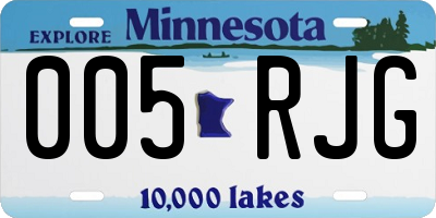 MN license plate 005RJG