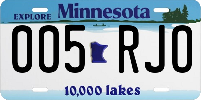 MN license plate 005RJO