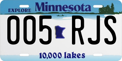 MN license plate 005RJS