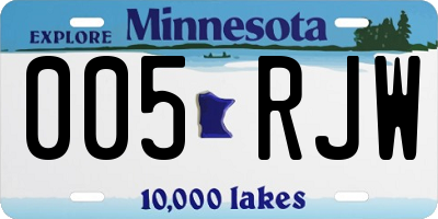MN license plate 005RJW