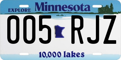 MN license plate 005RJZ