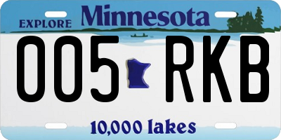 MN license plate 005RKB
