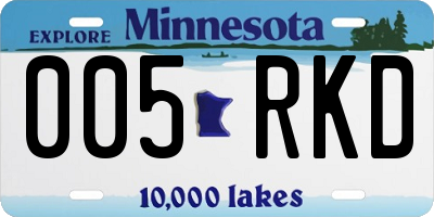 MN license plate 005RKD