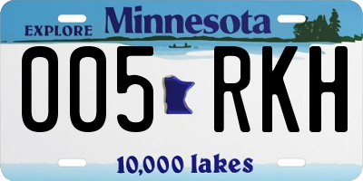 MN license plate 005RKH
