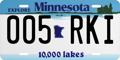 MN license plate 005RKI