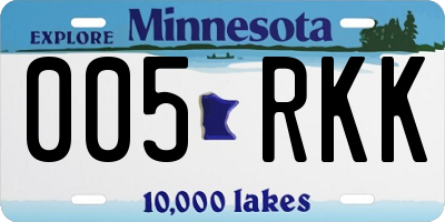 MN license plate 005RKK