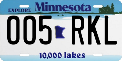 MN license plate 005RKL