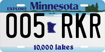 MN license plate 005RKR
