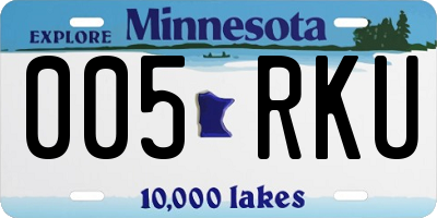 MN license plate 005RKU