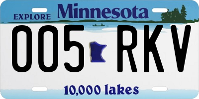 MN license plate 005RKV