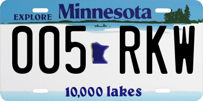 MN license plate 005RKW