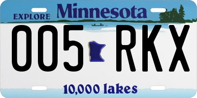 MN license plate 005RKX
