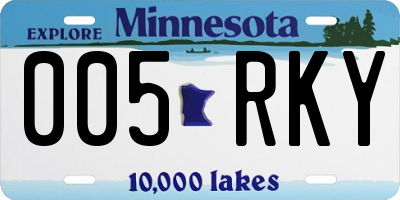 MN license plate 005RKY