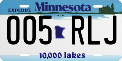 MN license plate 005RLJ