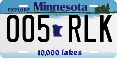 MN license plate 005RLK