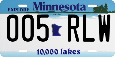 MN license plate 005RLW