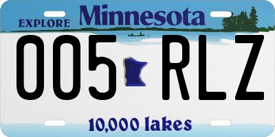 MN license plate 005RLZ