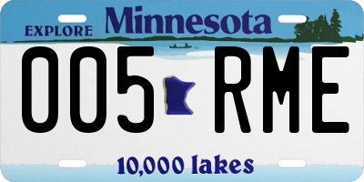 MN license plate 005RME