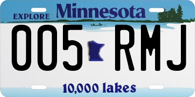 MN license plate 005RMJ