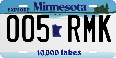 MN license plate 005RMK