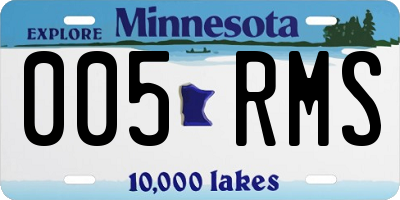 MN license plate 005RMS