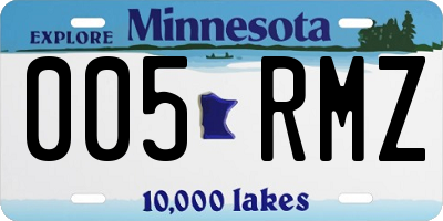 MN license plate 005RMZ