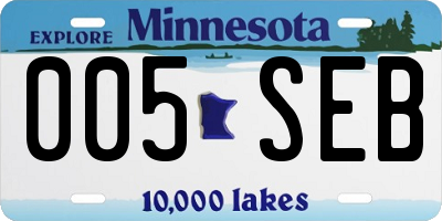 MN license plate 005SEB