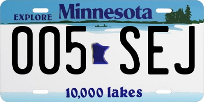 MN license plate 005SEJ