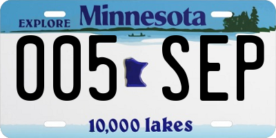 MN license plate 005SEP