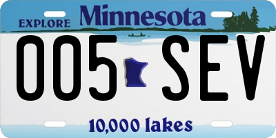 MN license plate 005SEV